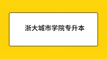 浙大城市學(xué)院專升本